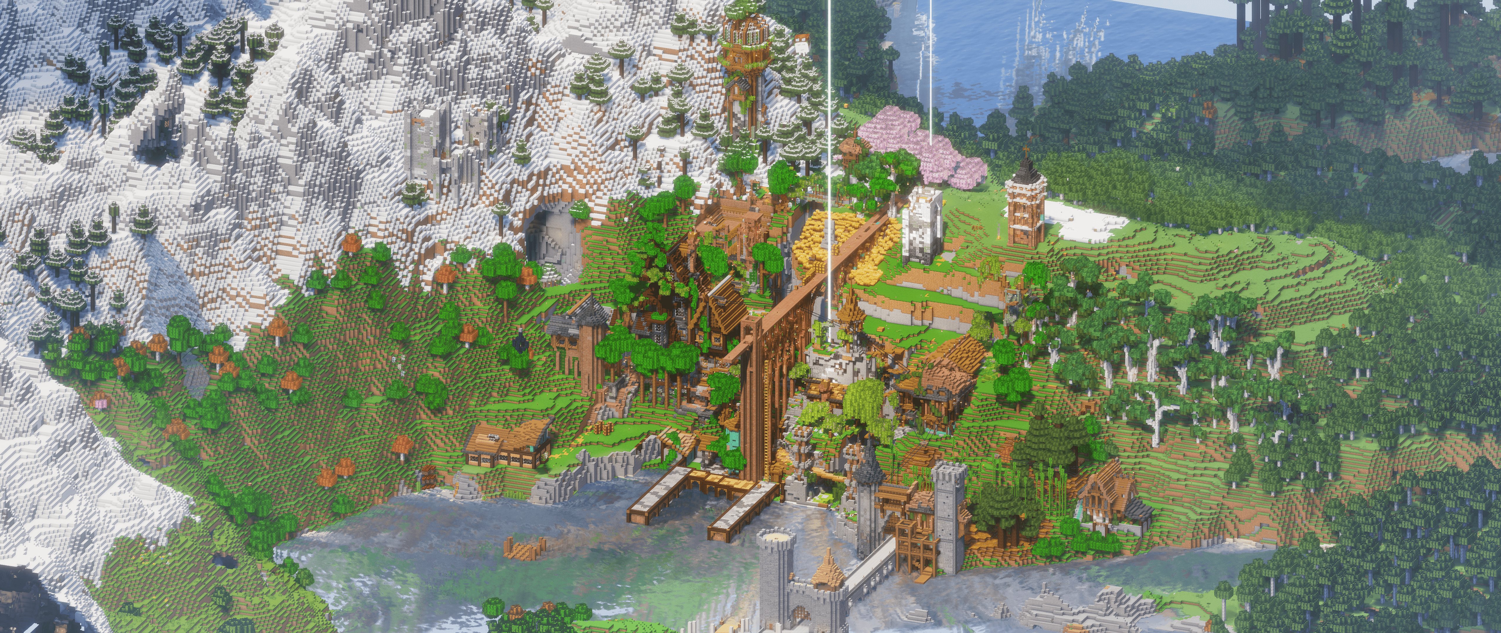 Mountain and valley aerial